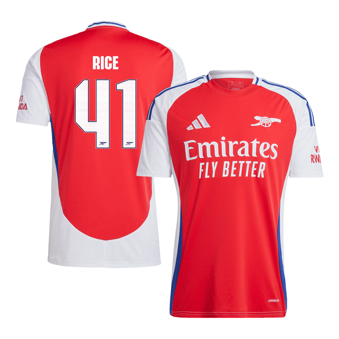 Arsenal Jersey Custom RICE #41 Soccer Jersey Home 2024/25 - UCL