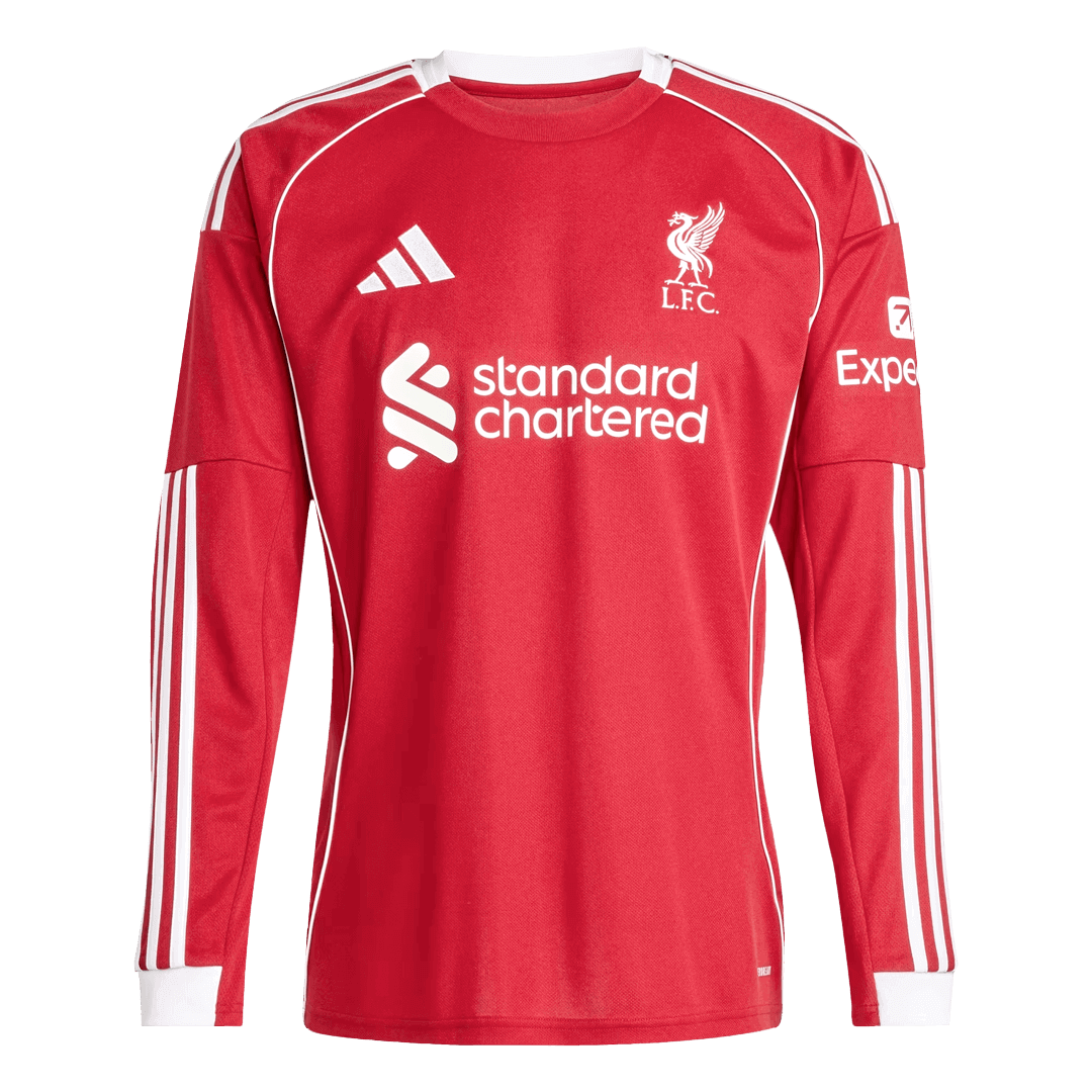 Liverpool Long Sleeve Jersey Home Football Shirt 2025/26