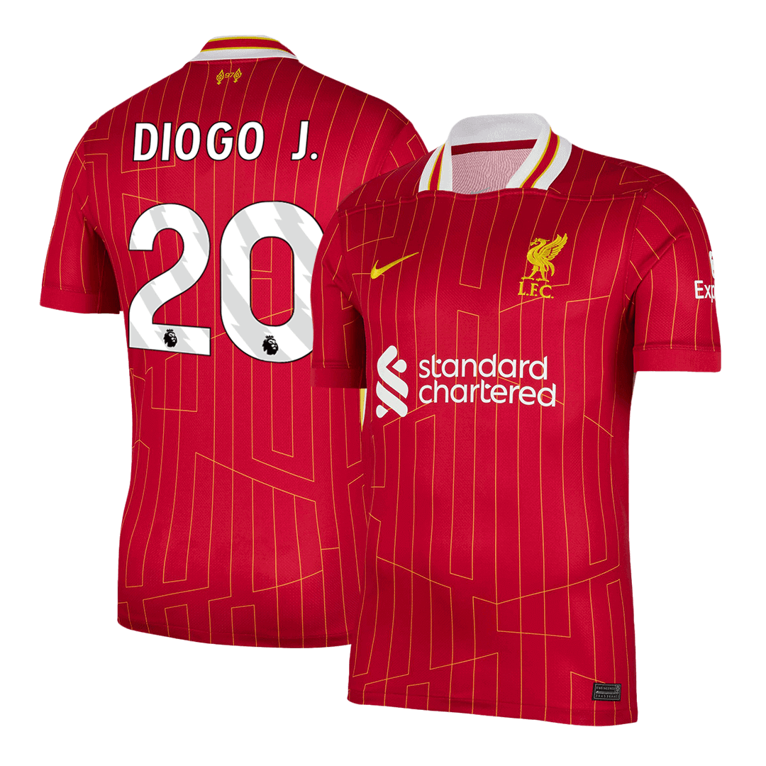 DIOGO J. #20 Liverpool Soccer Jersey Home Custom Shirt 2024/25