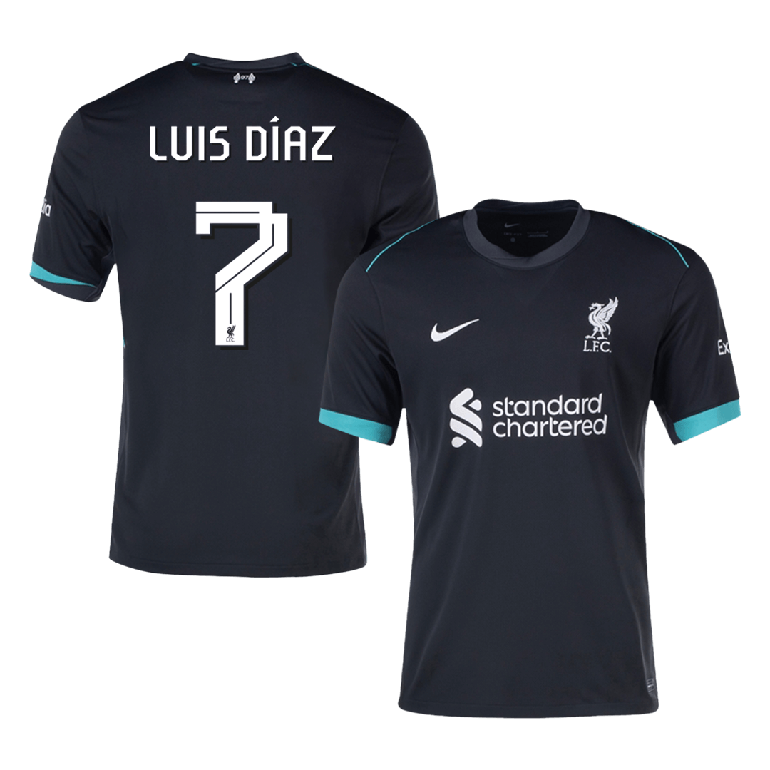 Liverpool Jersey Custom LUIS DÍAZ #7 Soccer Jersey Away 2024/25 -UCL