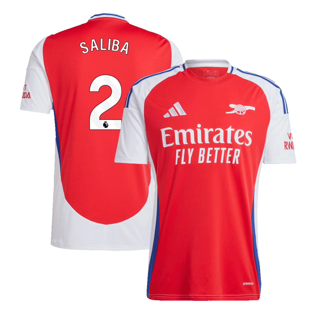 Arsenal Jersey Custom SALIBA #2 Soccer Jersey Home 2024/25