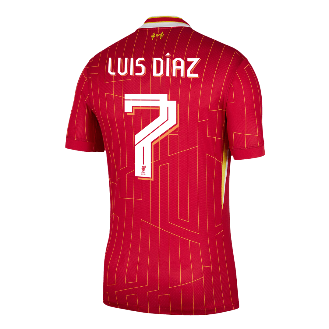 Liverpool Jersey Custom LUIS DÍAZ #7 Soccer Jersey Home 2024/25 -UCL