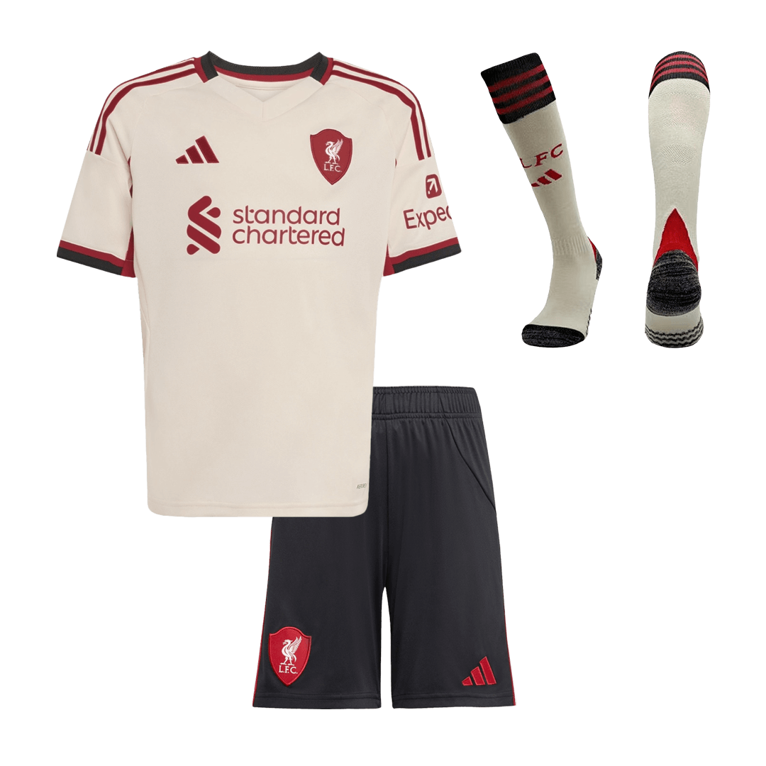 Kids Liverpool Custom Away Full Soccer Kits 2025/26