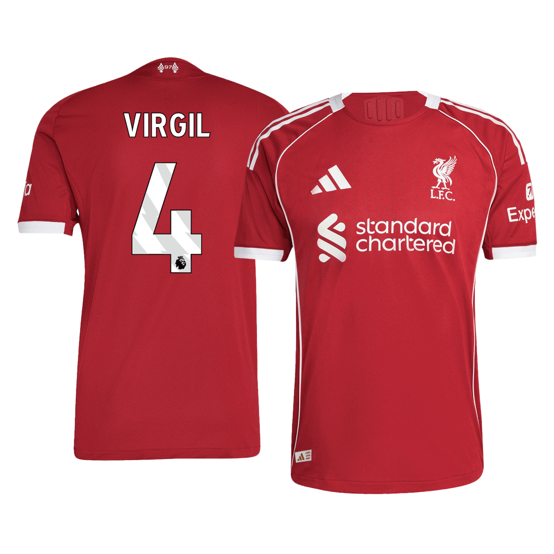 Liverpool VIRGIL #4 Home Custom Player Version Soccer Jersey 2025/26
