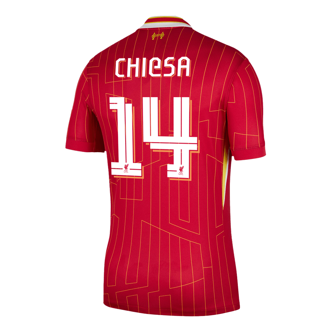Liverpool Jersey Custom CHIESA #14 Soccer Jersey Home 2024/25 -UCL