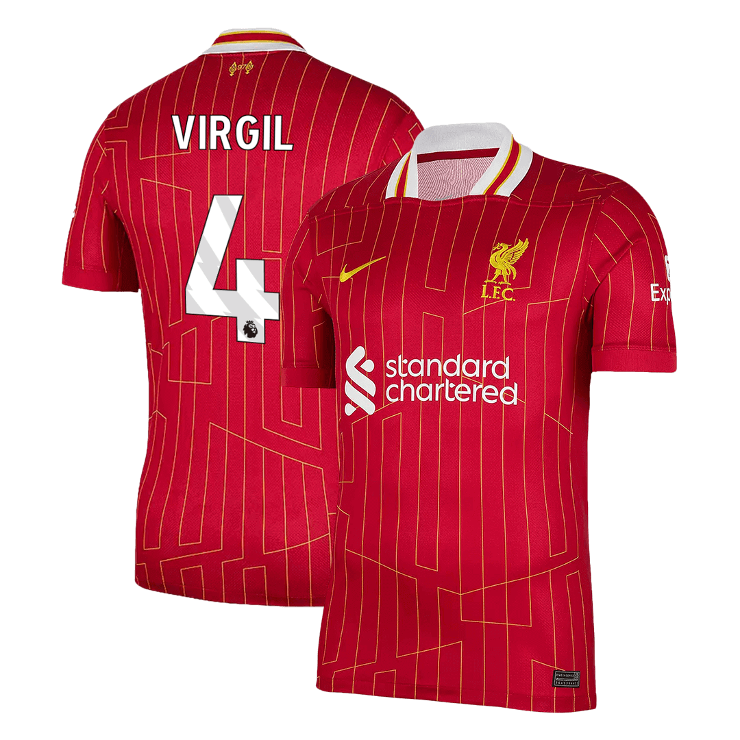 VIRGIL #4 Liverpool Soccer Jersey Home Custom Shirt 2024/25