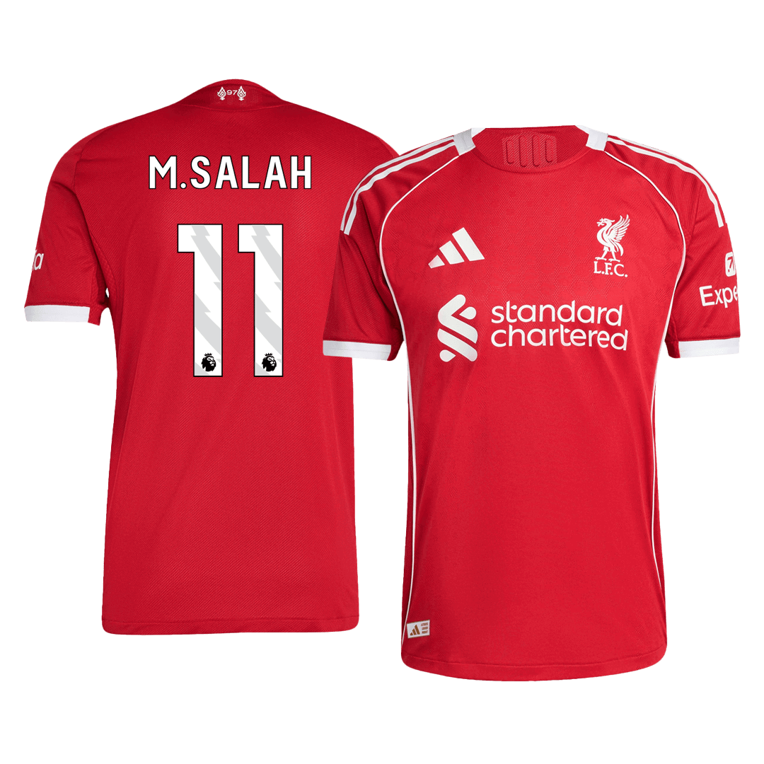Authentic M.SALAH #11 Soccer Jersey Liverpool Home Shirt 2025/26