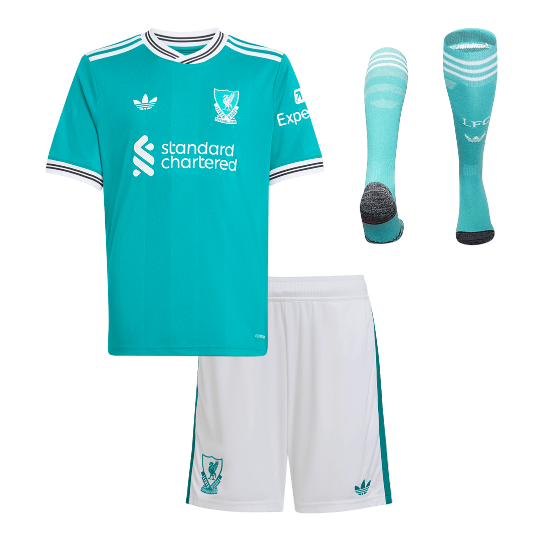 Kids Liverpool Custom Third Away Full Soccer Kits 2025/26