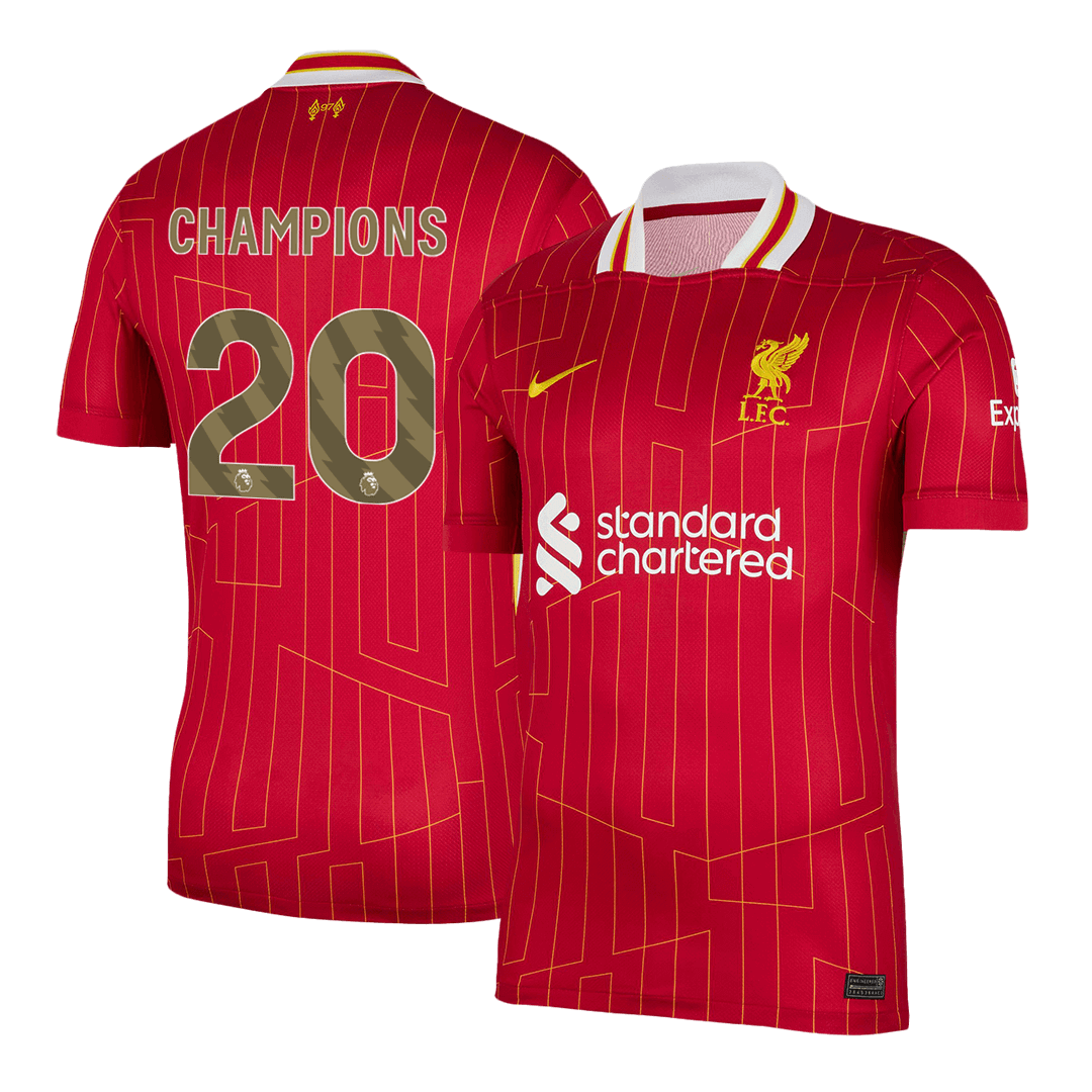 Liverpool Jersey Custom CHAMPIONS #20 Soccer Jersey Home 2024/25