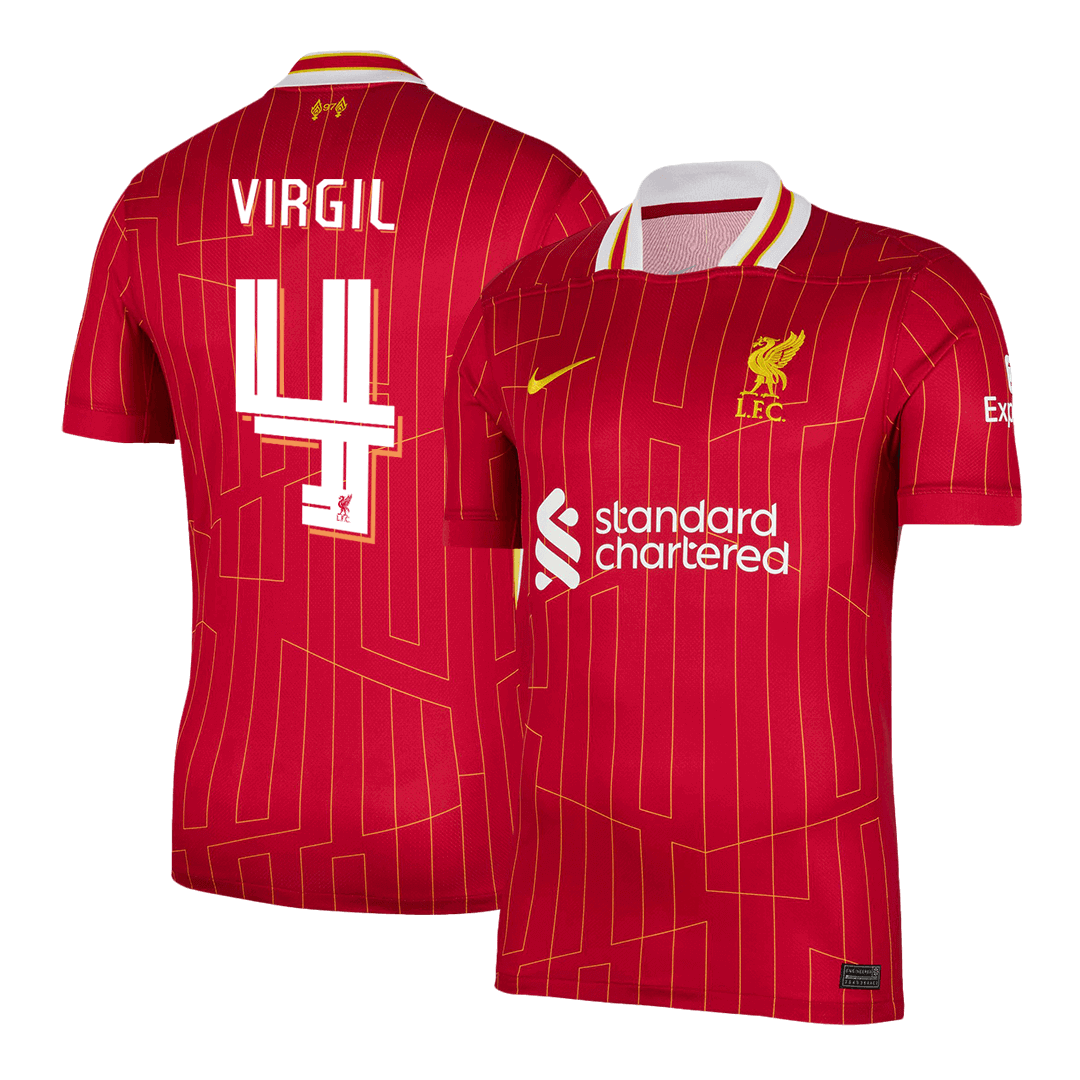 Liverpool Jersey Custom VIRGIL #4 Soccer Jersey Home 2024/25 - UCL
