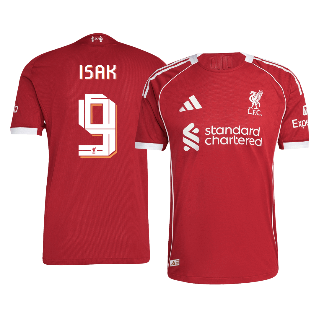 Liverpool ISAK #9 Home Custom Player Version Soccer Jersey 2025/26 - UCL