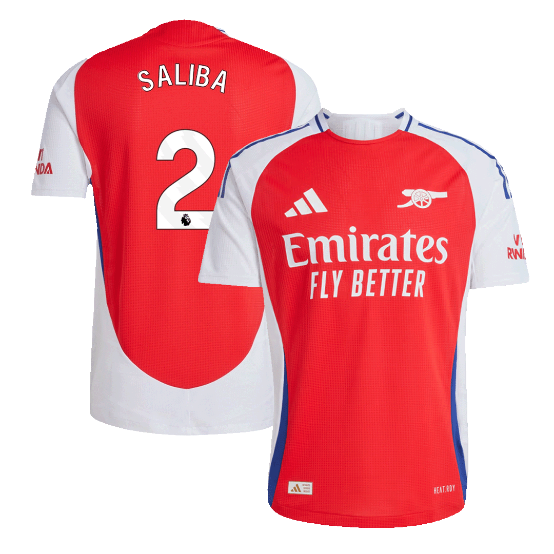 Arsenal SALIBA #2 Home Custom Player Version Soccer Jersey 2024/25