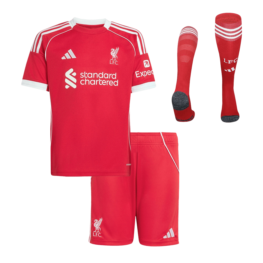 Kids Liverpool Custom Home Full Soccer Kits 2025/26